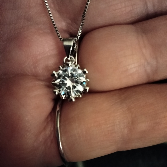 2pc 2ctw Zircon Diamond Sterling Silver set - Picture 3 of 11